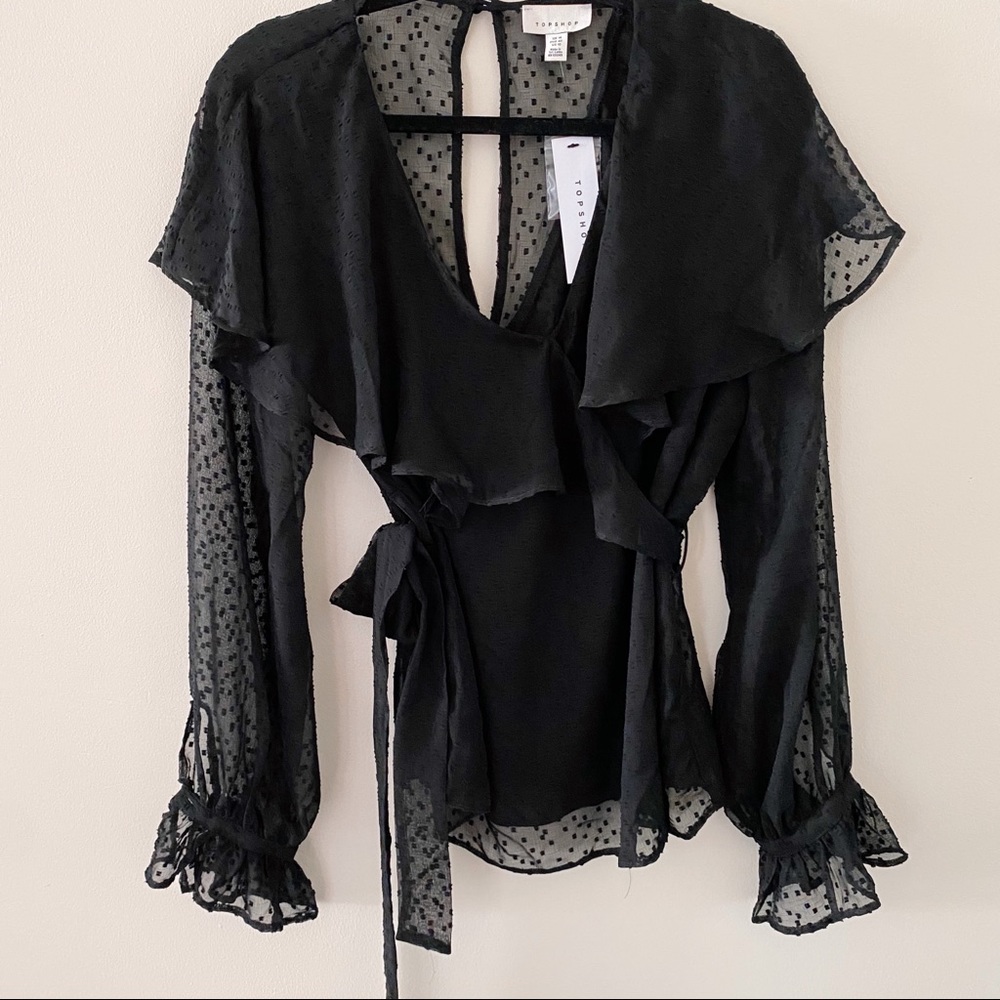 NWT! TOPSHOP Black Blouse